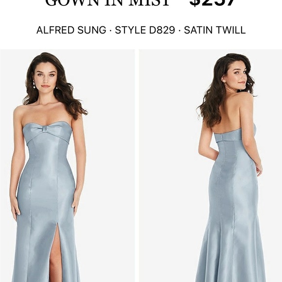 ALFRED SUNG Dresses & Skirts - Alfred Sung Women's Blue Satin Twill Dress